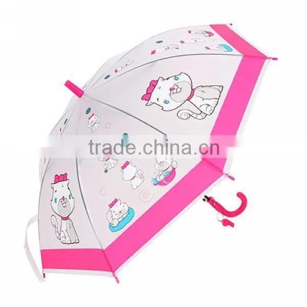 Automatic Open with Whistle Fashion Cartoon Children Umbrella