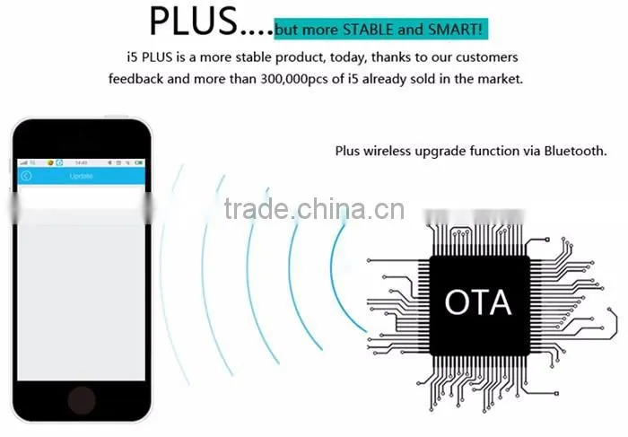 2016 I5 Plus Smart Bluetooth 4.0 Watch IP67 Sleep Monitoring Sports Tracking Wristband Call Message Reminding Sedentary Alert
