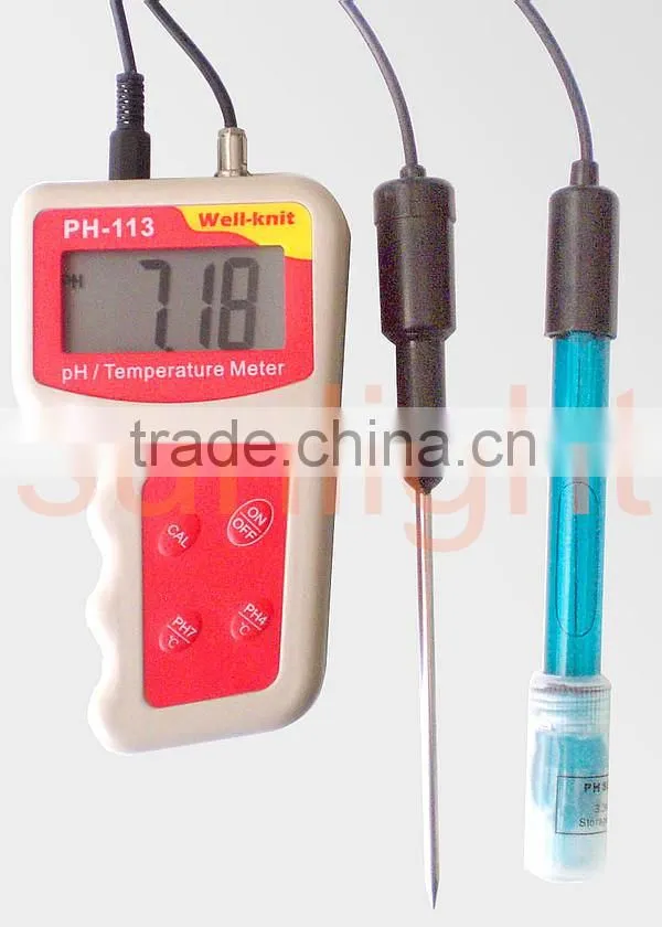 Handheld pH Meter, pH and Temperature 2 in 1 Meter, ATC, PH-113