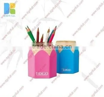 pure white double cup design silicone pen container
