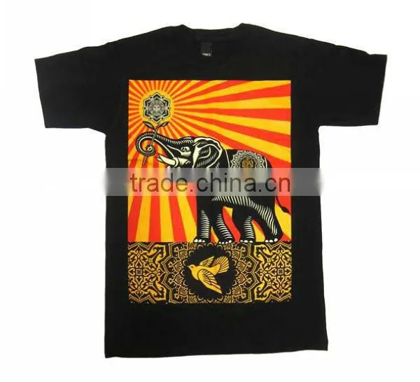 Hot sell black 3d embroidery T-shirt