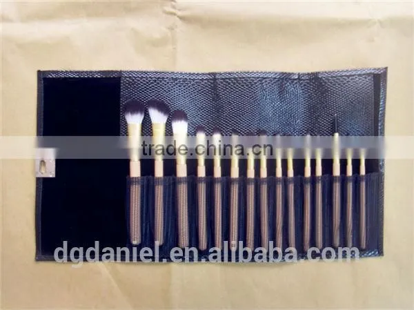 15pcs professional Goat ,Nylon hair cosmetic brush set ,makeup brush set , brush set