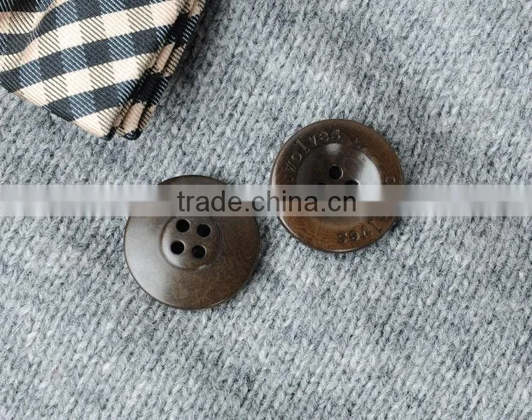 Top Class 4 Holes Brown Natural Corozo Nut Buttons for Man&Woman's Suit, Jacket, Sweater