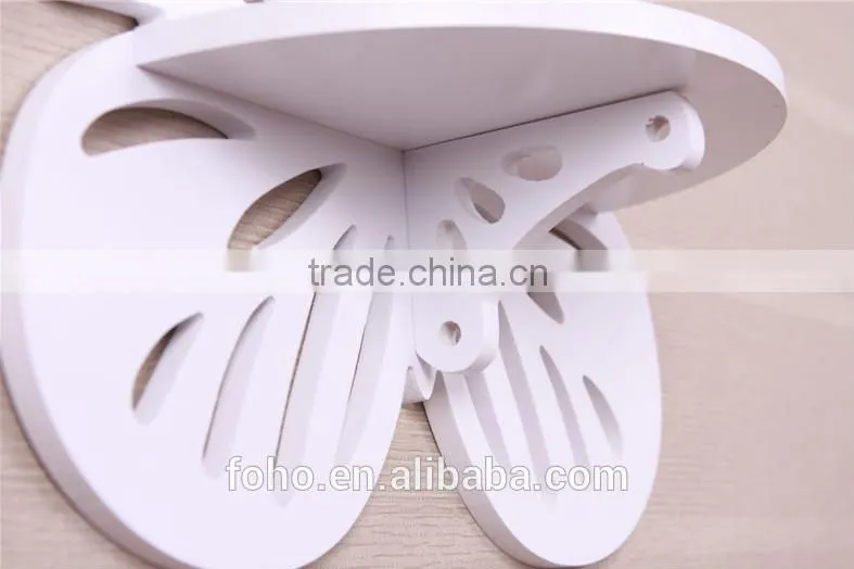wooden shelf bathroom butterfly shape,Decorative modern display decorative wall decor shelf for sale
