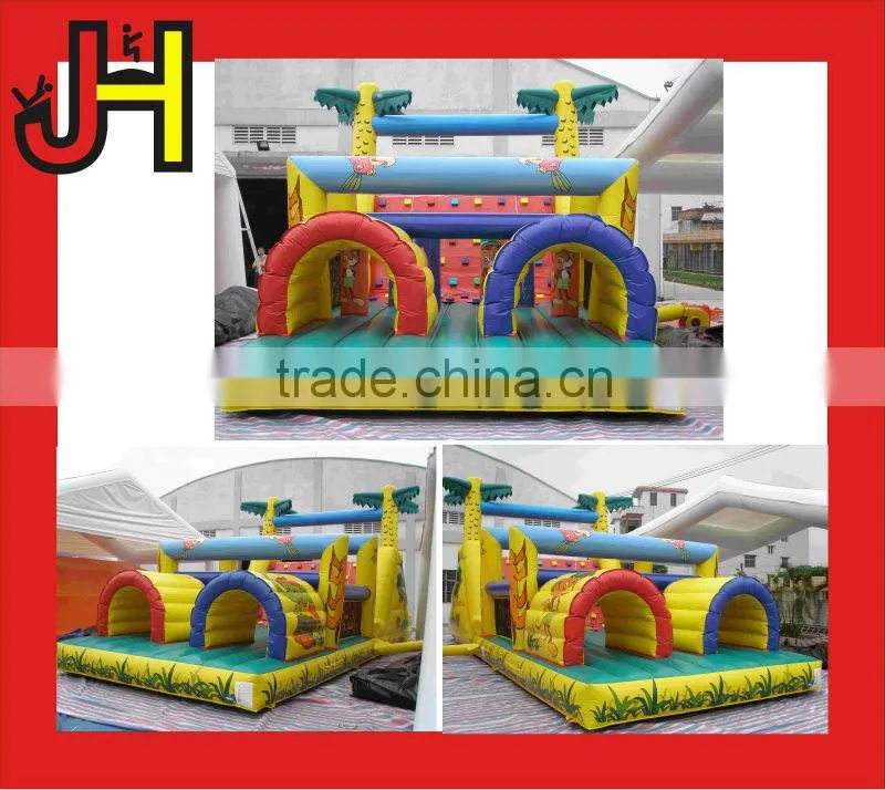 OEM ODM Qualified Factory Price Coconut Tree Inflatable Obstacle Course For Kids