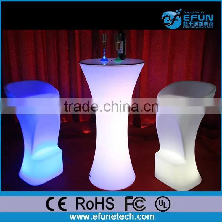 modern led glowing bar furniture set,battery rechargeable rgb led funny bar stool