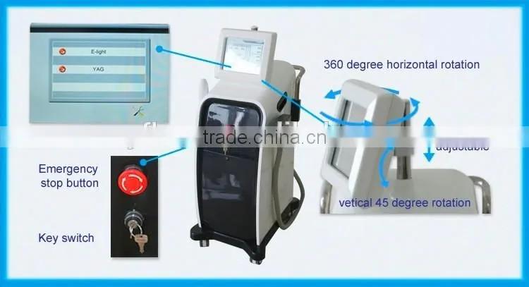 IPL+Elight+RF hair removal and skin rejuvenation 3 Handpieces laser skin machine