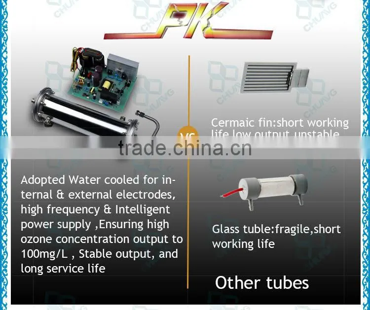 60G enamel water cooling ozonator cell for water treatment