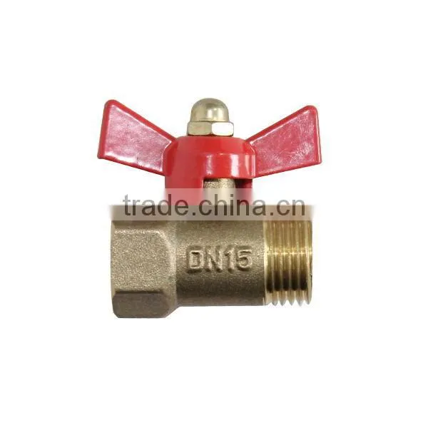 iLot Ball valve, Brass, 14*1.5mm female thread x male thread NPT