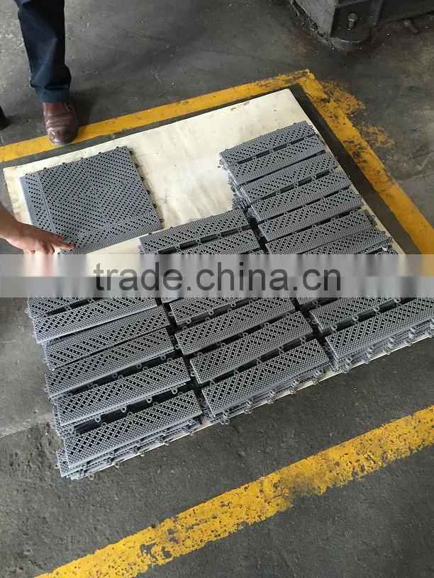 2016 hot sales interlocked heavy duty sturdy plastic garage floor tiles with texture top