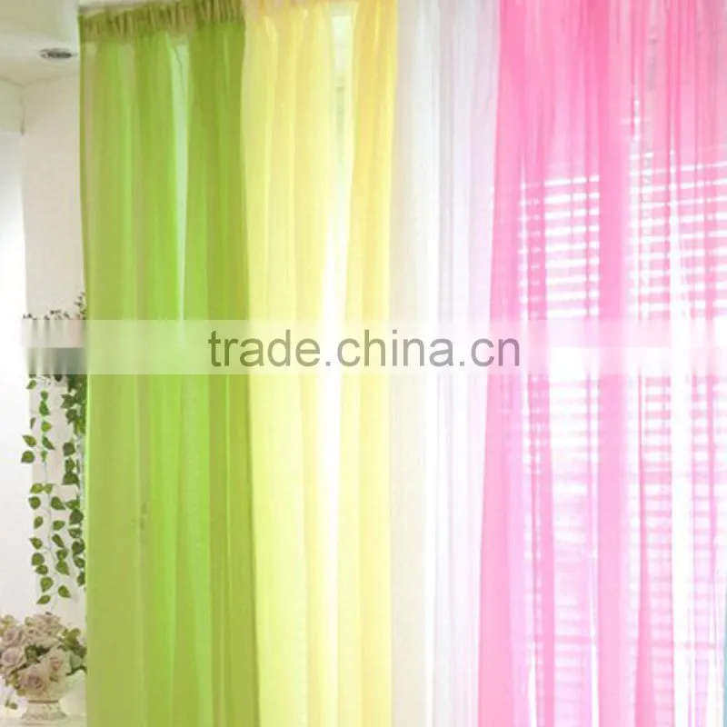 popular Stitched cheap Curtain Solid Sheer Voile Window Panel Drapes 55"x84" Light Green curtains and drapes