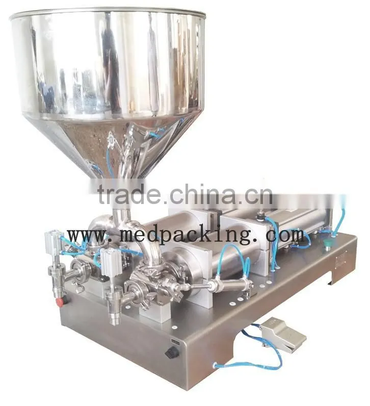 Double Heads Pneumatic Honey Cream Filling Machine For tomato sauce filling machine