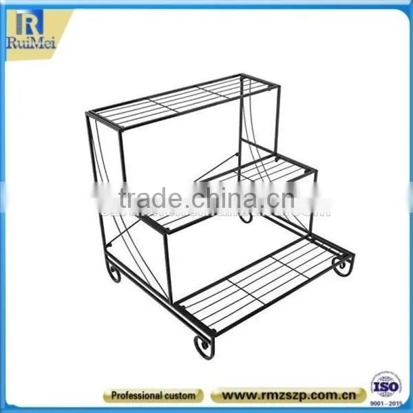 3-Tier Floor Standing Metal Flower Pot Display Holder