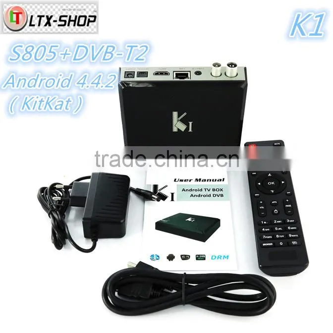 Factory Price Hot-Selling KI DVB-T2 Android4.42 Amlogic S805 Quad Core RAM 1GB Flash 8GB WIFI 2.4hz 1080p Player