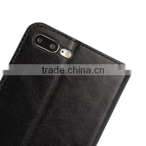 Crazy horse pattern PU leather wallet flip phone Case for iPhone 7 plus