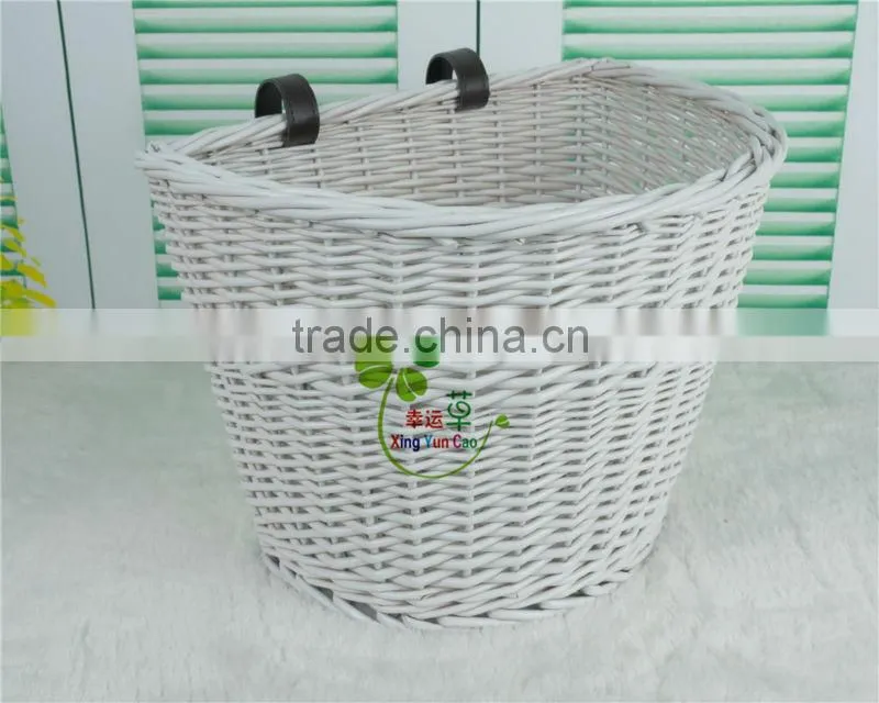 wholesale white hand-made half round wicker bicycle