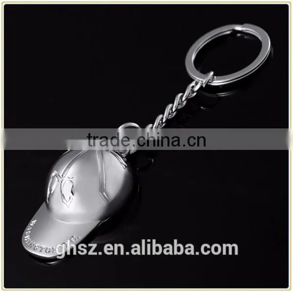 Custom factory price promotional gifts cap shape metal keychain zinc alloy hat keyring wholesale