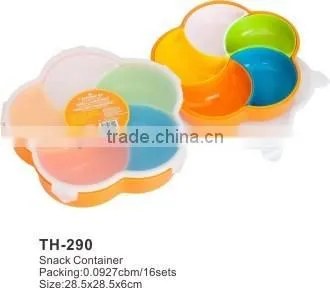 Hot Sale Food Grade Removable Plastic Snack Storage Boxes Food Container Flow Shape Model TH-290