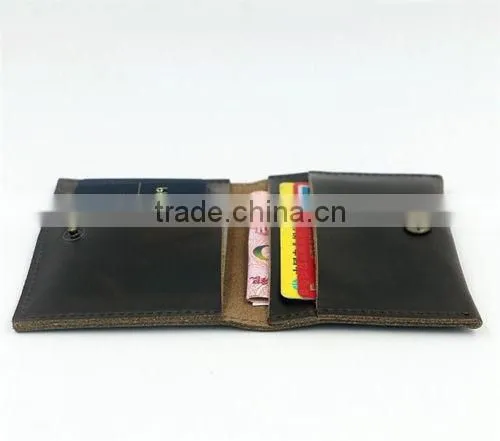 Genuine Leather Simple Handmade Men Wallet Bifold Purse Credit Card Billfold