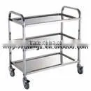 Hotel Supply Stainless Steel Movable kitchen storage trolley clearance black kitchen trolley with basket facial trolley car C260