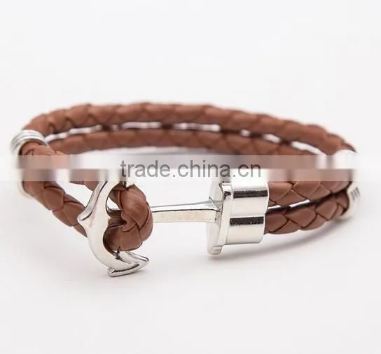 fashion accessories bracelet woman 2017 leather bracelet anchor bracelet