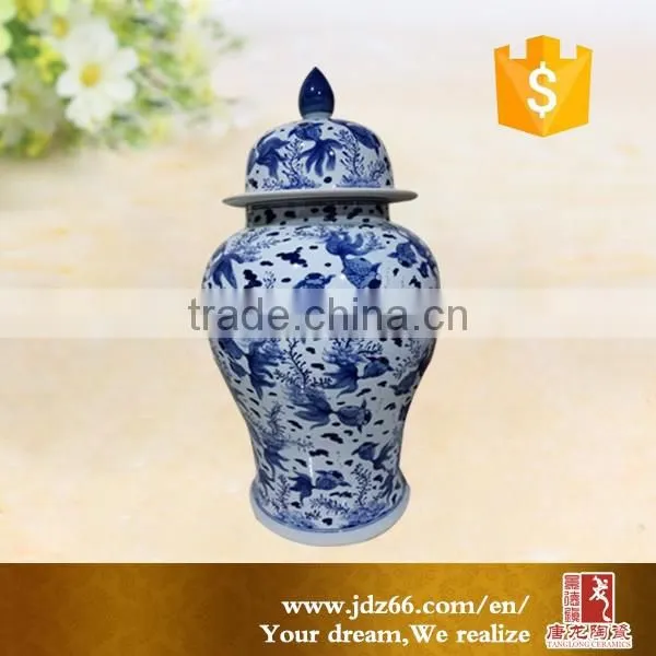 Professional custom made blue and white ginger jar