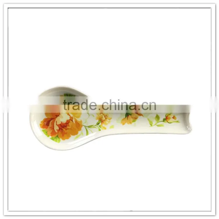 EU standard Chinese factory supply unbreakable melamine heat-resistant floral print bulk plastic spoons