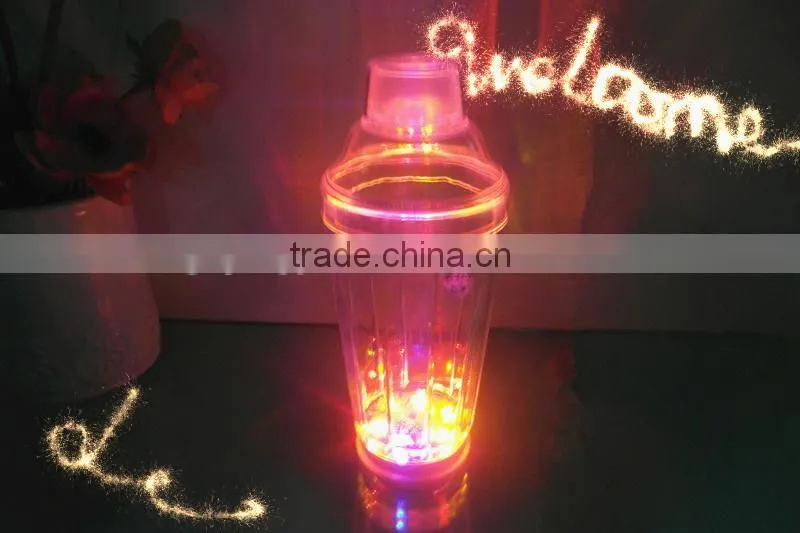 acrylic LED electric plastic bottle bar Cocktail shaker