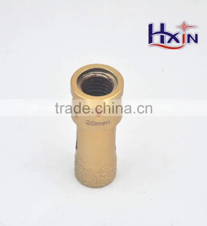 Gold color Brazed diamond hole saws for hard marble / High quality diamond core drill bits