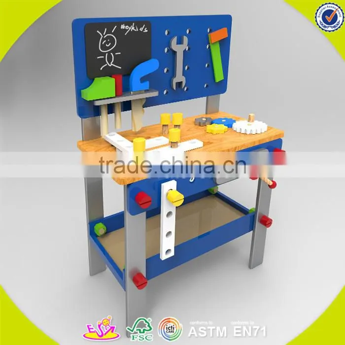 wholesale DIY pretend children wooden workbench toy interesting baby wooden workbench toy W03D028