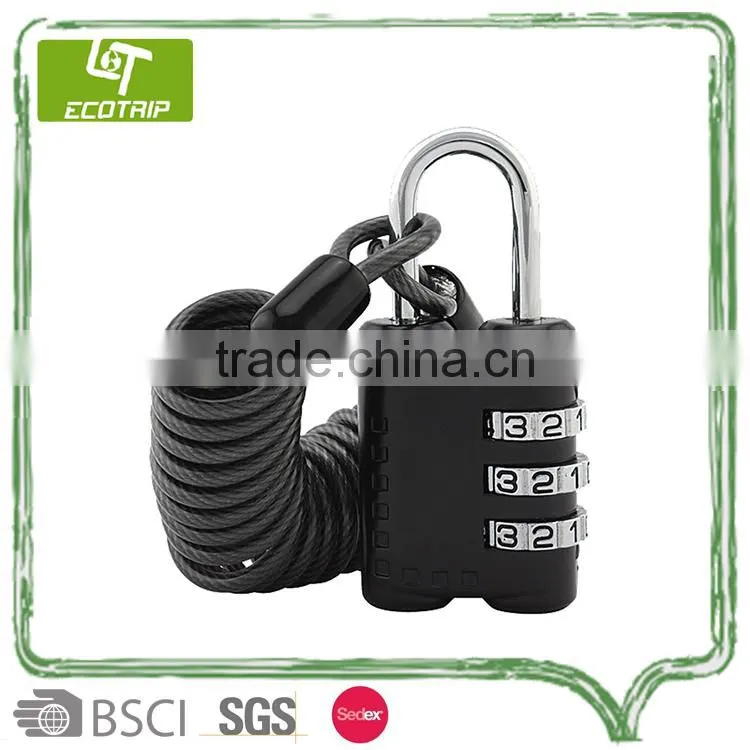 2015 New product ET-8305 Coiled Wire Combination Lock for security