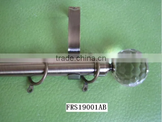 antique brass metal curtain rod with crystal finals with best quality