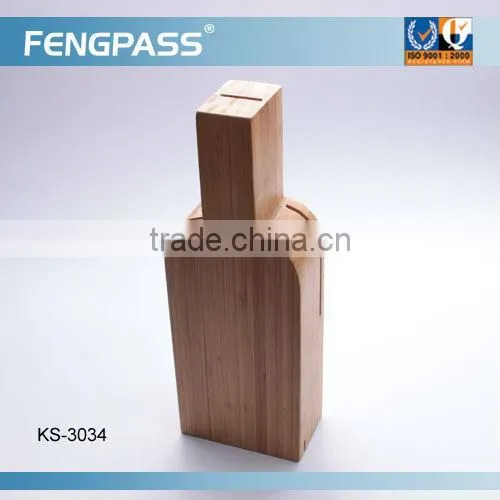 stainless steel kitchen knife set with wooden block (49-259-288)