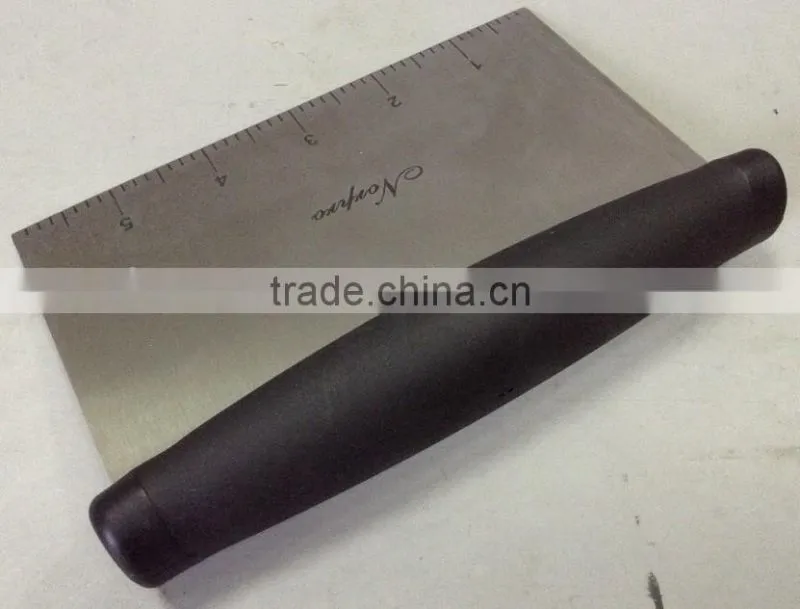 Stainless steel pizza cutter/grill scraper