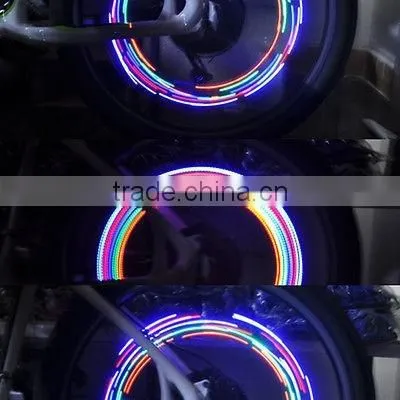 2016 new 5 LEDs Bike Wheel Tire Valve Cap Neon Light Bicycle Spoke Lamp