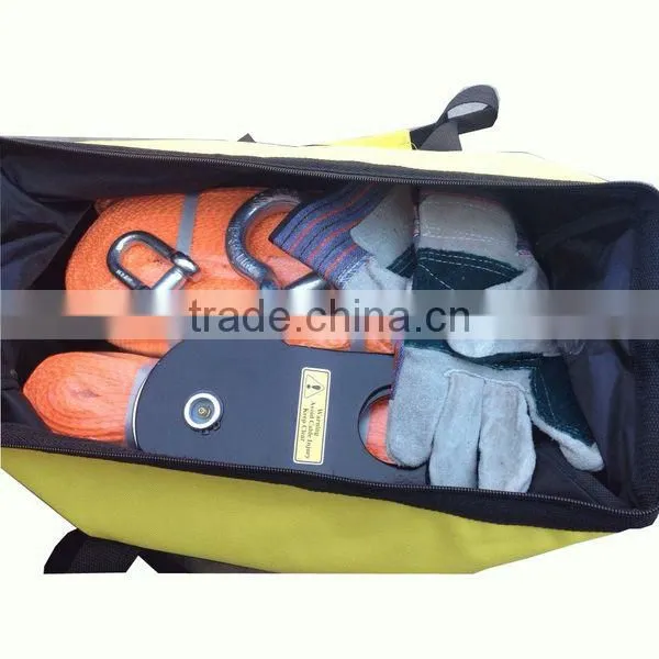 4x4/4wd/off road 8 pcs recovery kit(bow shackles, snatch block, gloves, straps, carry bag)