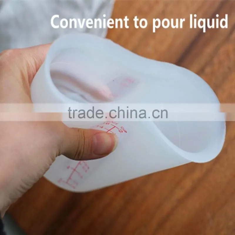Nice Collapsible Silicone Measure Cups, Heart Shape Baking Cups, Measure Cup 500ml