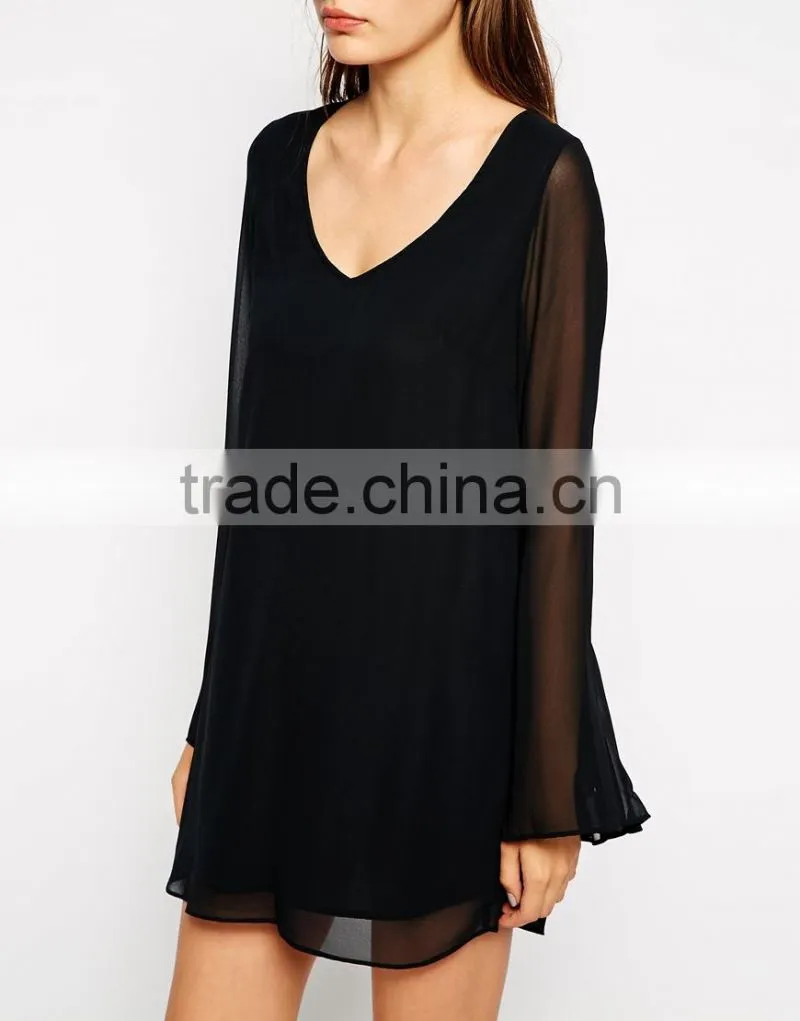 new elegant fashion lady prom party dress quality factory wholesale slit evening dress black long