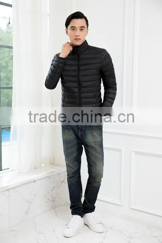 Ultra thin foldable men winter duck down jacket