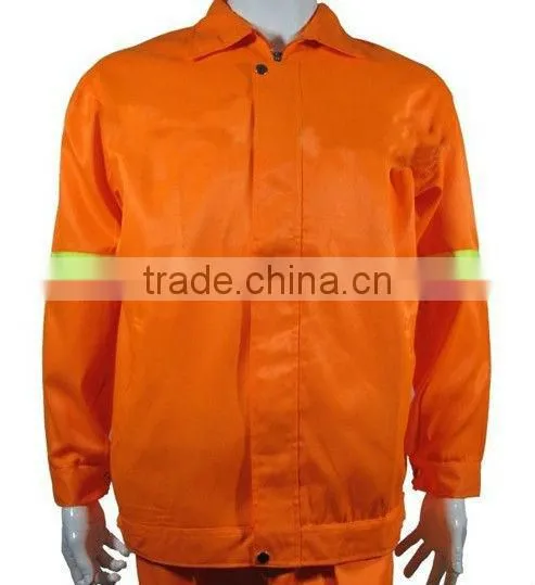 Unisex zipper-front orange reflective clearner uniform