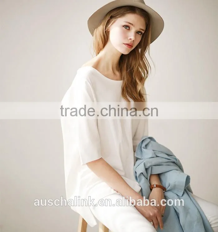 hot sale high quality girls 100% organic cotton white t shirt