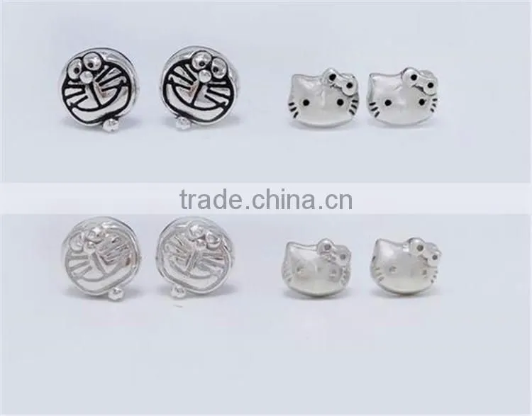 Fashion 925 Sterling Silver CZ Classical Shaped Earrings