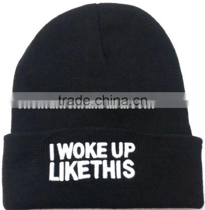 Various Colours 100% Acrylic Knitted Beanie Hat Made In China