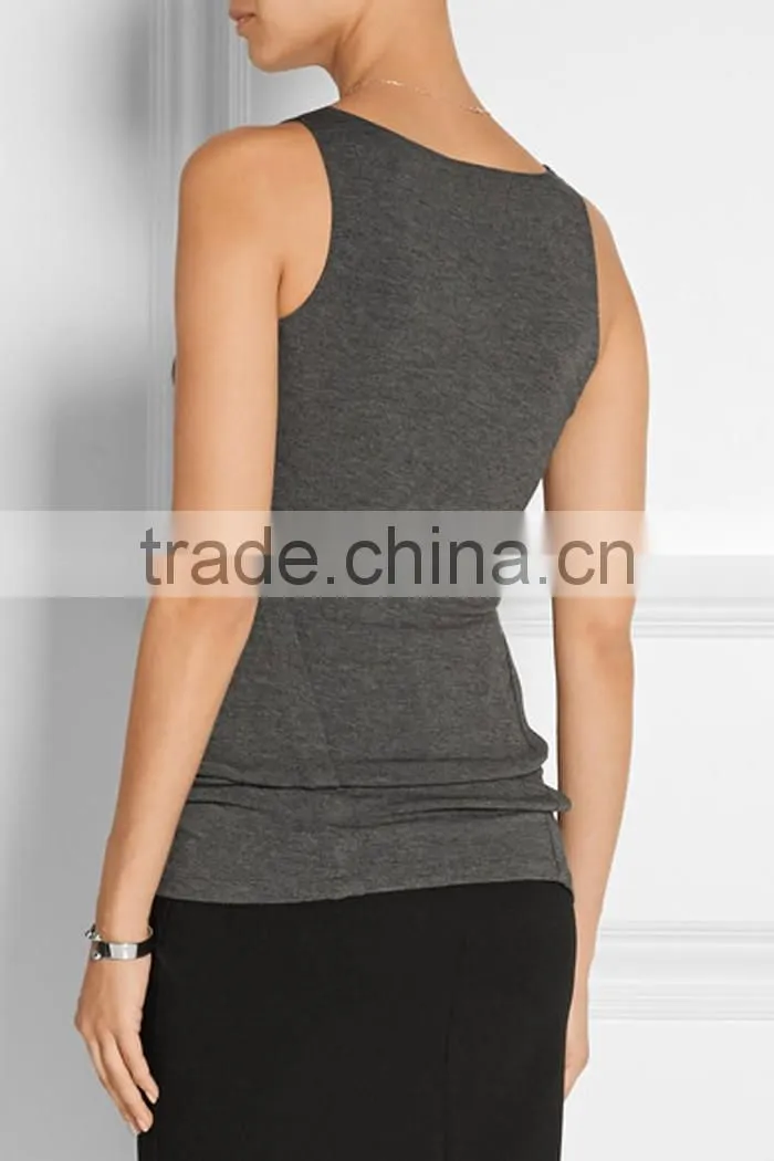 Strech dark gray sports vest wholesale China