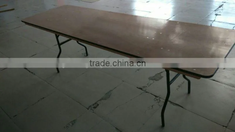 high quality plywood folding long table/plywood rectangular banquet table