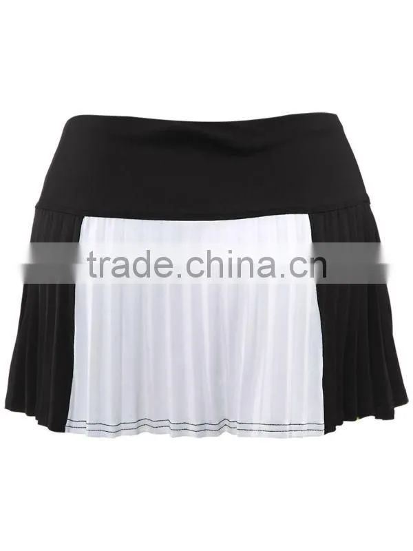 88% Polyester 12% Lycra Colorblocked Pleat Fashion Wrap Mini Tennis Skirt