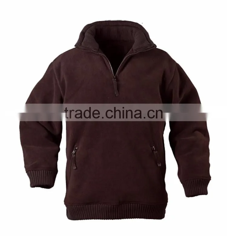 Industrial rib collar 1/4zipper mens thick warm jacket
