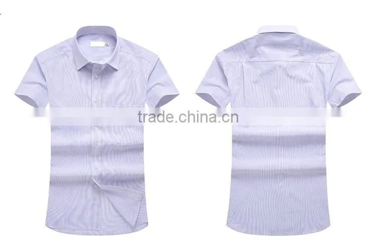 The new 2016 summer men's short sleeve shirts Business professional tooling no-iron white stripe shirts han edition