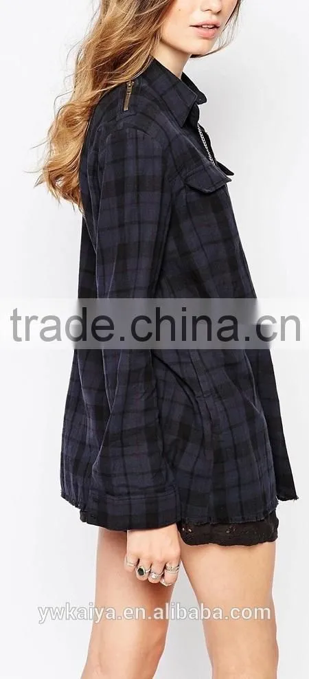 2015 KAIYA elegant design blouses ladies western wear oversized shirt dress long sleeve party holiday wearing