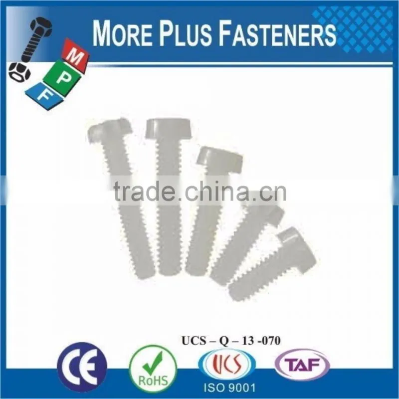 Made in Taiwan Black White Nylon Round Phillips Slotted Plastic Round Head Screw